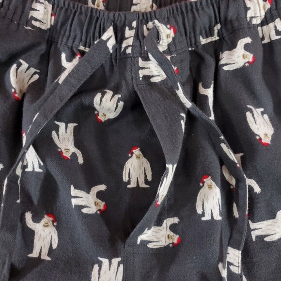 NWT Eddie Bauer Mens Size XL Mr Flannel Sleep Pants Yeti Christmas Hat Holiday - Picture 6 of 16
